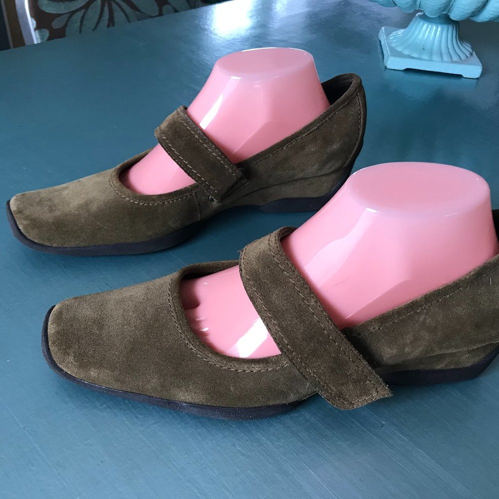 Aerosole Suede Mary Jane Wedges
